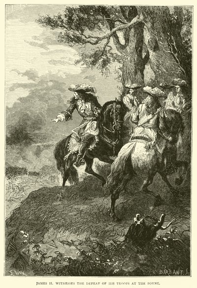 James II Witnesses the Defeat of His Troops at the Boyne by English School