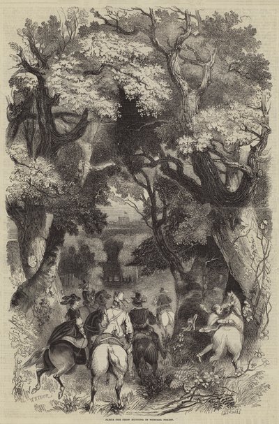 James the First hunting in Windsor Forest by English School