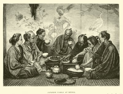 Japanese Family at Dinner by English School