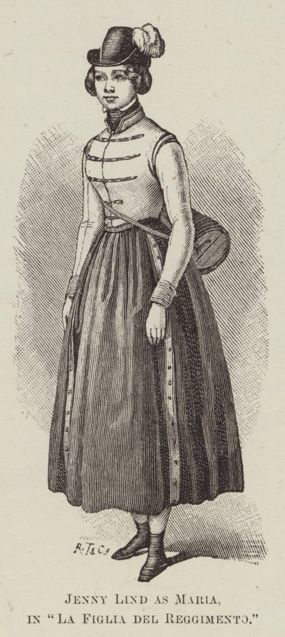 Jenny Lind as Maria, in "La Figlia del Reggimento" by English School
