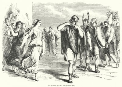 Jephthah Met by His Daughter by English School