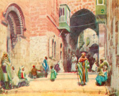 Jerusalem, A Street Scene by English School