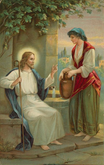 Jesus Christ and the Woman of Samaria by English School
