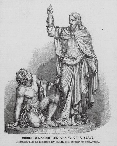 Jesus Christ breaking the chains of a slave by English School