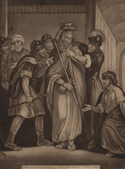 Jesus crowned with a crown of thorns by English School