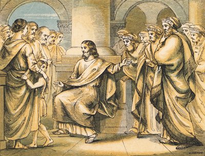 Jesus Rebukes the Scribes and Pharisees by English School