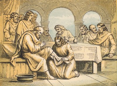 Jesus Washing the Feet of His Disciples by English School