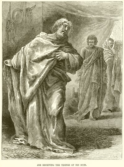 Job Receiving the Tidings of his Ruin by English School