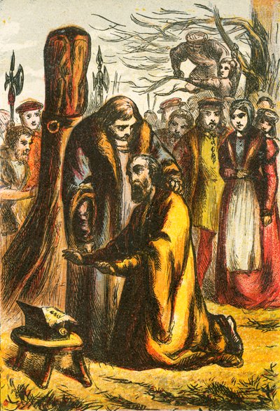 John Hooper Refusing His Pardon by English School