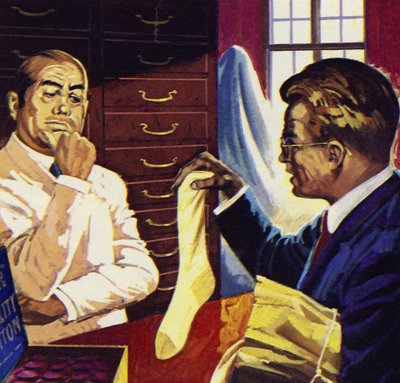 John Logie Baird invented a cotton undersock for keeping feet dry by English School