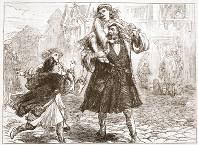John Luther taking his son to school by English School