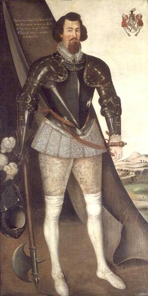 John Nedham in Armour Holding an Axe by English School