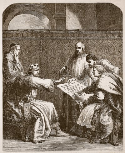 John refusing to sign the articles of the Barons (Illustration from Cassell