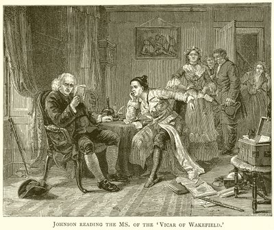 Johnson Reading the Manuscript of the Vicar of Wakefield by English School