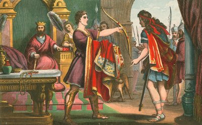 Jonathan Giving David His Sword by English School