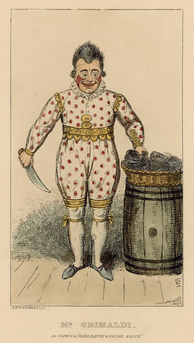 Joseph Grimaldi as Clown in Harlequin and Friar Bacon by English School