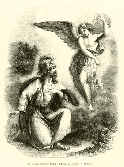 Joshua and the Angel, Agostino Carracci, Joshua v by English School
