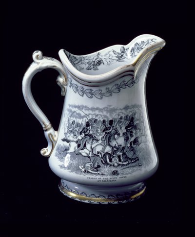 Jug with a depiction of the Charge of the Scots Greys at Balaclava by English School