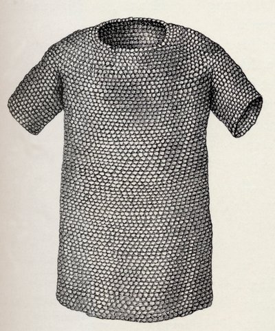 Jutish or Danish mailcoat dating from before 450 AD, from A Short History of the English People by J. R. Green, published 1893 by English School