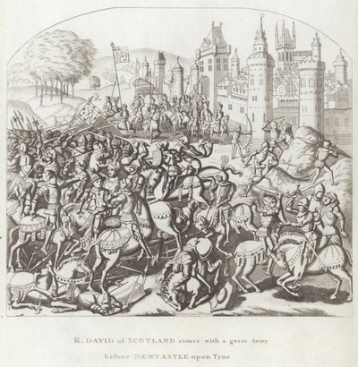 King David of Scotland comes with a Great Army before Newcastle upon Tyne by English School