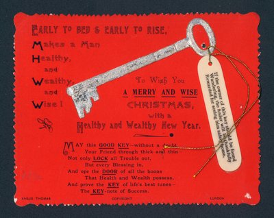 Key with Tag, Christmas Card by English School