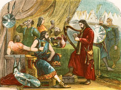 King Alfred Disguised as a Minstrel in the Danish Camp by English School
