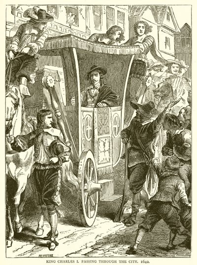King Charles I passing through the City, 1642 by English School