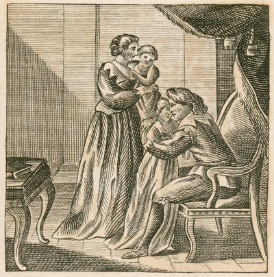 King Charles I taking leave of his family before his execution by English School