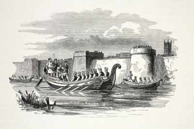 King Edgar Rowed by Eight Kings on the River Dee by English School