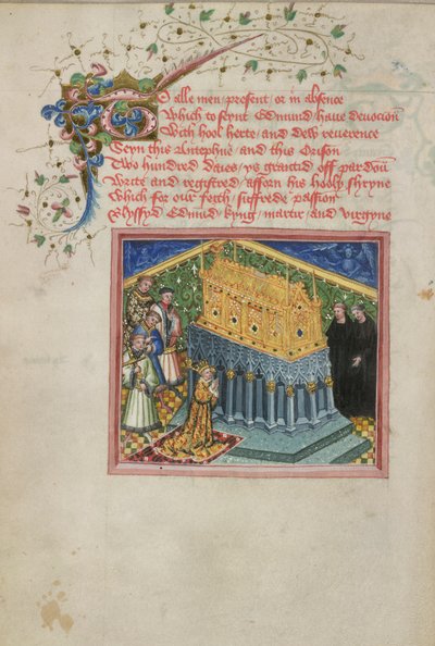 King Henry VI visits the Shrine of St. Edmund, illustration from the 