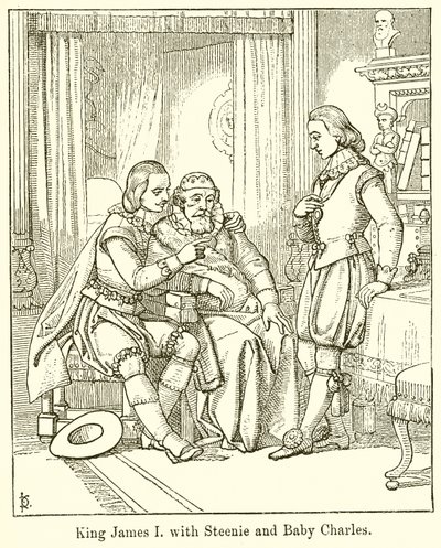 King James I with Steenie and Baby Charles by English School