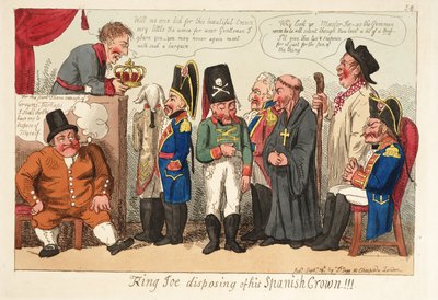King Joe Disposing of His Spanish Crown!!! Pub. 1808 by English School