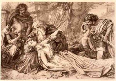 King Lear, Act 5 Scene 3, by William Shakespeare by English School
