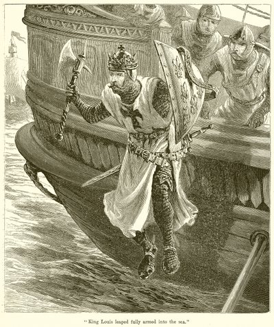 King Louis leaped fully armed into the Sea by English School