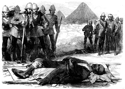King Theodore, as he lay Dead at Magdala, from The British Expedition to Magdala, 1868 by English School