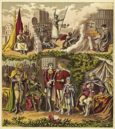 Kings of the House of Lancaster and York; King Henry IV, King Henry V, King Henry VI, King Edward IV, King Edward V, King Richard III by English School