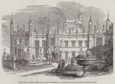Knebworth, Herts, the Seat of Sir Edward E L Bulwer Lytton, Baronet, Garden Front by English School