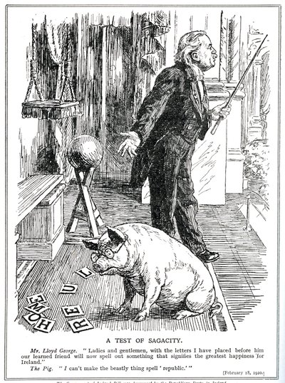 Lloyd George Faces Opposition to His Government of Ireland Bill from the Irish Republican Party. February, 1920 by English School