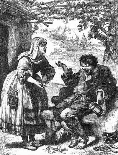 The Taming of the Shrew - Illustration in Works complete by William Shakespeare 1866 by English School