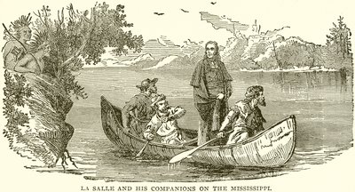 La Salle and His Companions on the Mississippi by English School