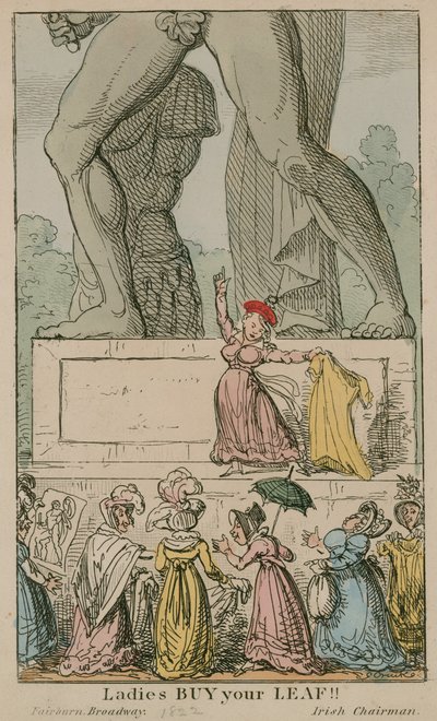 Ladies Buy Your Leaf!; Statue of Achilles in Hyde Park by English School