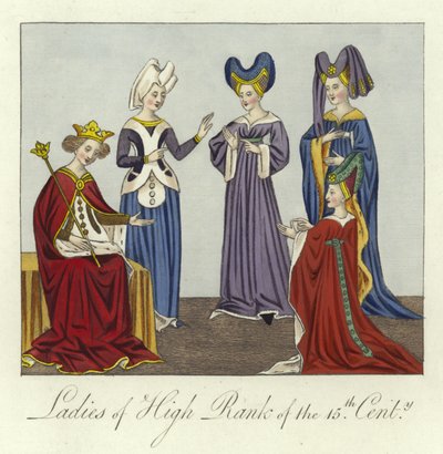 Ladies of high rank of the 15th Century by English School