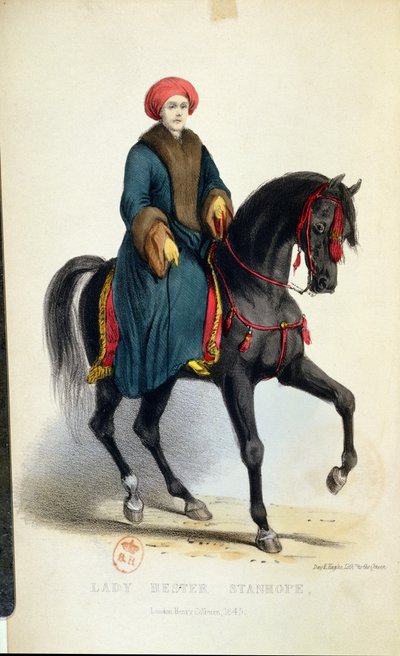 Lady Hester Lucy Stanhope in Arabic Dress, Illustration from Her Memoirs, London, 1845 by English School