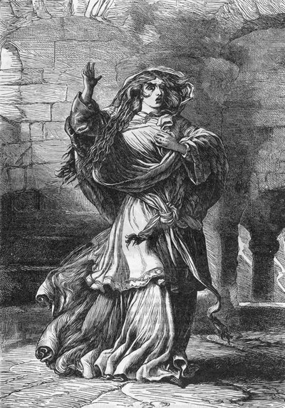 Lady Macbeth (Act II) - Illustration in Completes de William Shakespeare 1866 by English School