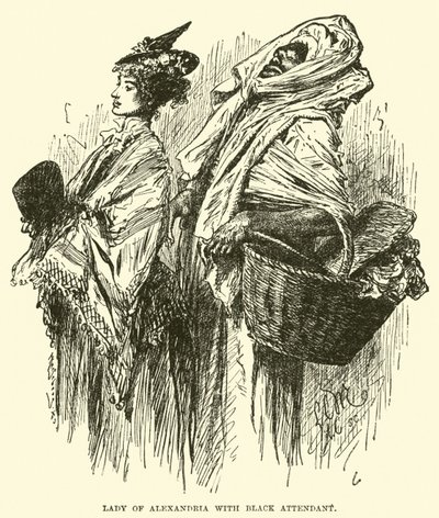 Lady of Alexandria with Black Attendant by English School