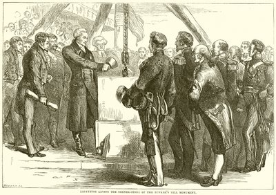 Lafayette Laying the Corner-Stone of the Bunker