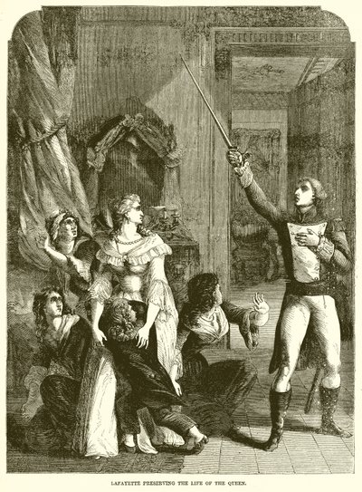 Lafayette Preserving the Life of the Queen by English School