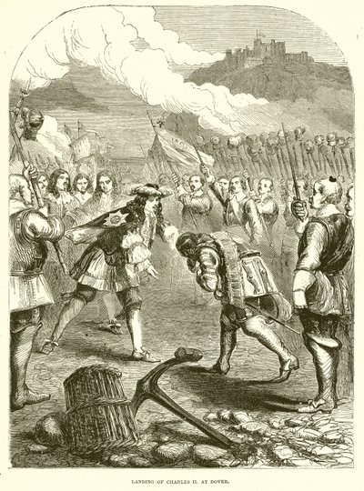 Landing of Charles II at Dover by English School