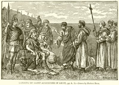 Landing of Saint Augustine in Kent, 597 A.D. by English School