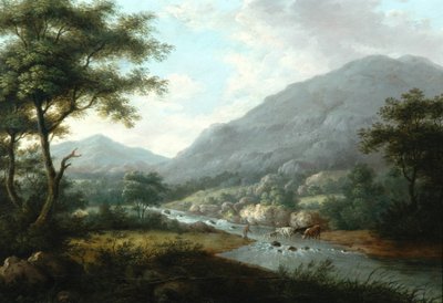 Landscape with Cattle by English School